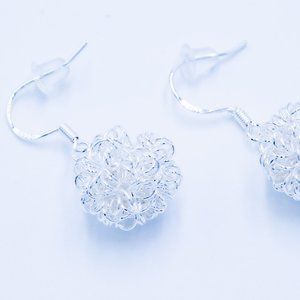 Ball Dangle Silver Earrings